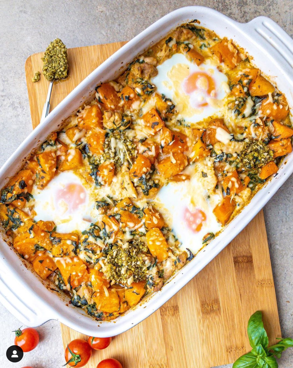 Pesto Baked Sweet Potato - Eva Koper