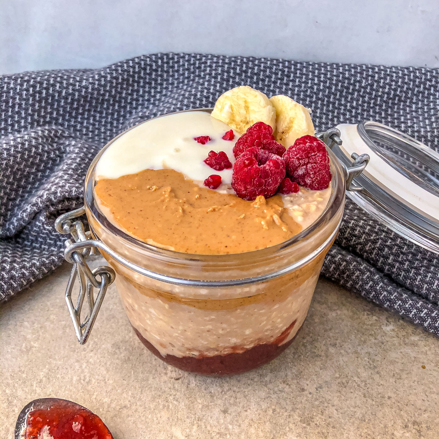 Peanut Butter Jam Overnight Oats Eva Koper