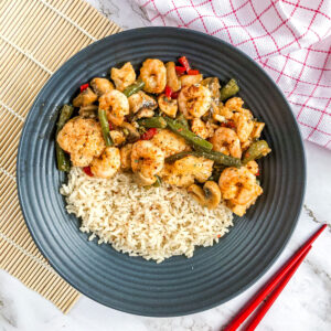 Sweet sour shrimp stir fry