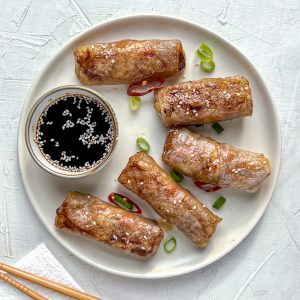 Crispy Baked Chicken Spring Rolls - Eva Koper