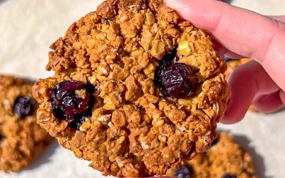 Blueberry White Chocolate Oat Cookies